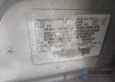 2013 Nissan Sentra Sl из США, поврежденный, VIN 3N1AB7AP1DL737450